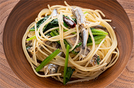 ししゃもとほうれん草のレモンスパゲティ