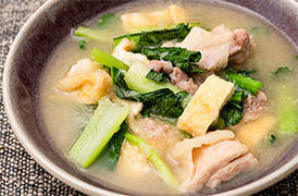 鶏肉と小松菜のみぞれ煮