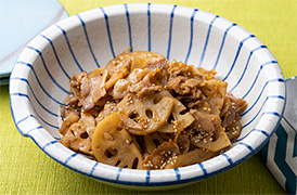 れんこんと豚肉のしょうが炒め