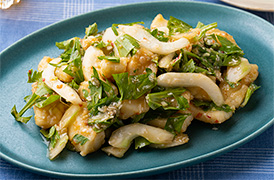 揚げいかとセロリのチリソース