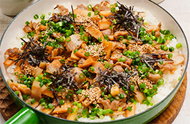 豚肉のフライパンひつまぶし