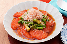 アスパラガスとトマトの焼きびたし