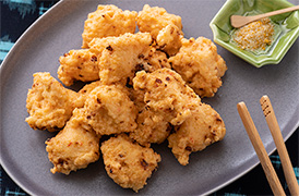 えびと押し豆腐のつくね揚げ
