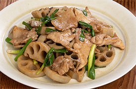 豚肉とれんこんのオイスター炒め