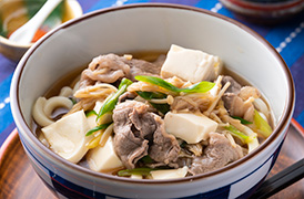 牛肉と豆腐のあんかけうどん