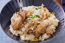 かきと大豆の混ぜごはん