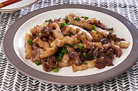 牛肉とれんこんの豆板醤炒め