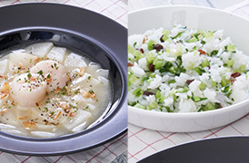 かぶと帆立のスープ・かぶの茎ライス