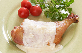ローストチキン ガーリッククリームソース