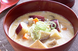 さつま芋のチーズみそ汁