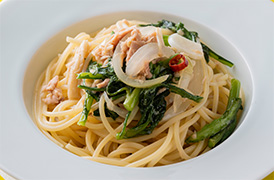 春菊とツナのパスタ