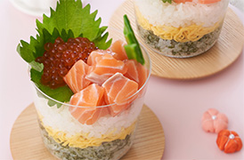 サーモンのカップちらしずし