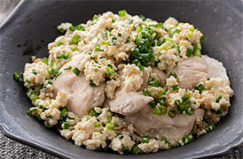 鶏胸肉の豆腐ねぎだれ