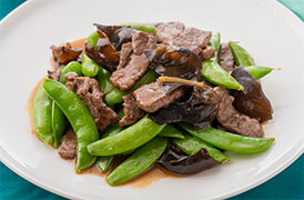 スナップえんどうと牛肉の中華炒め
