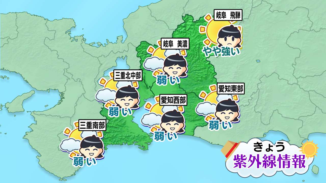 ［東海地方］今日の紫外線情報